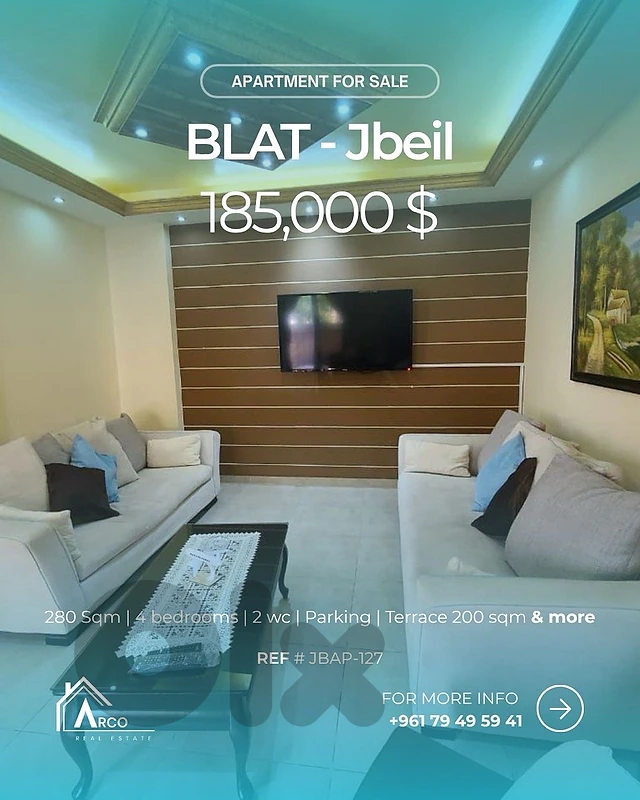 Catchy Apartment For Sale- Jbeil 2mns from Lau 480 Sqm (JbAp127)