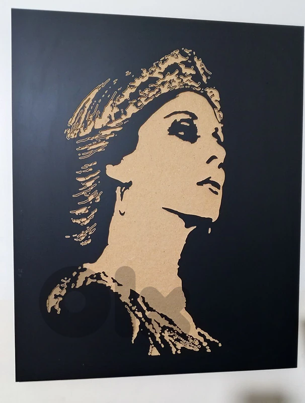 Fairuz wooden portrait