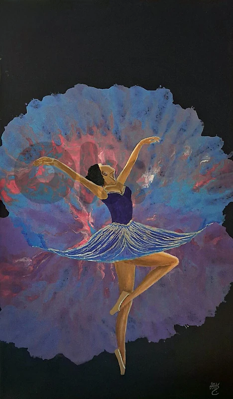 acrylic painting لوحة رسم يد بالاكريليك
