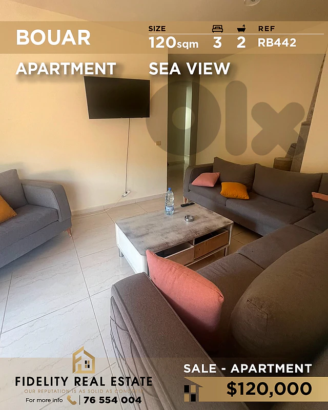Apartment for sale in Bouar RB442 شقة  للبيع في بوار