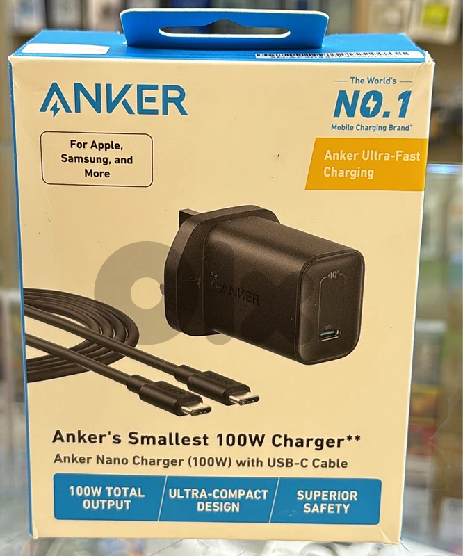 Anker Nano Charger 100w with Usb-c Cable Black B2679K11