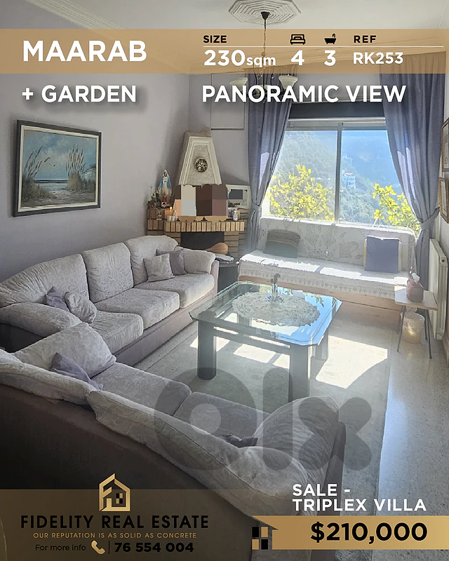 Villa for sale in Maarab RK253 فيلا للبيع في معراب