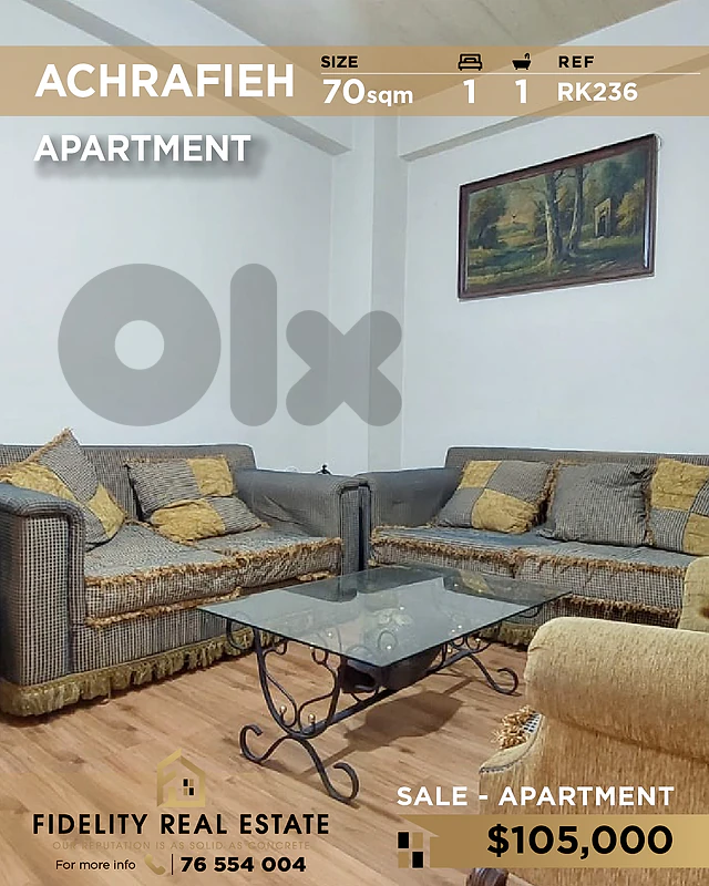 Apartment for sale in Achrafieh RK236 شقة للبيع في الأشرفية
