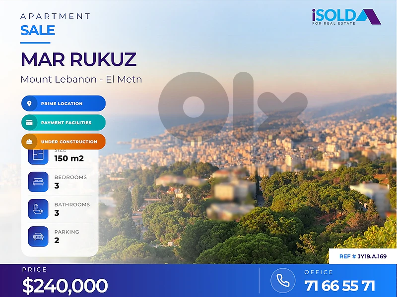 PROJECT UNDERCONSTRUCTION IN MAR ROUKOZ PRIME LOCATION!