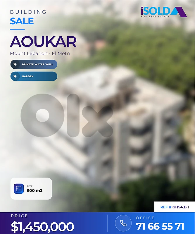 Building with land for Sale above Awkar – Investment Opportunity