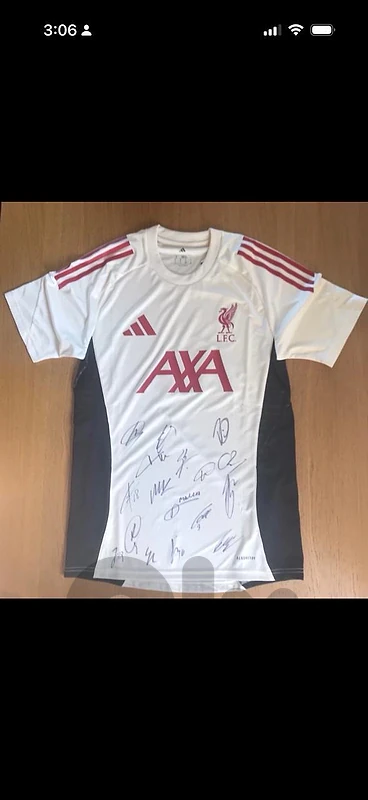 FULL LIVERPOOL SQUAD SIGNED JERSEY
