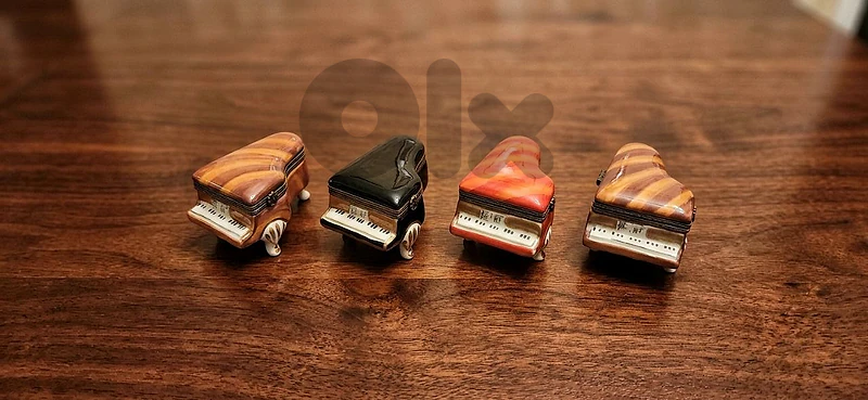 Miniature Porcelain Piano Trinket Boxes
