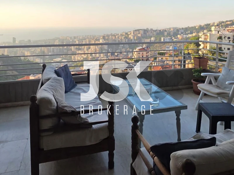 L22650 Apartment in a Calm Area With Sea View For Sale in Bsalim