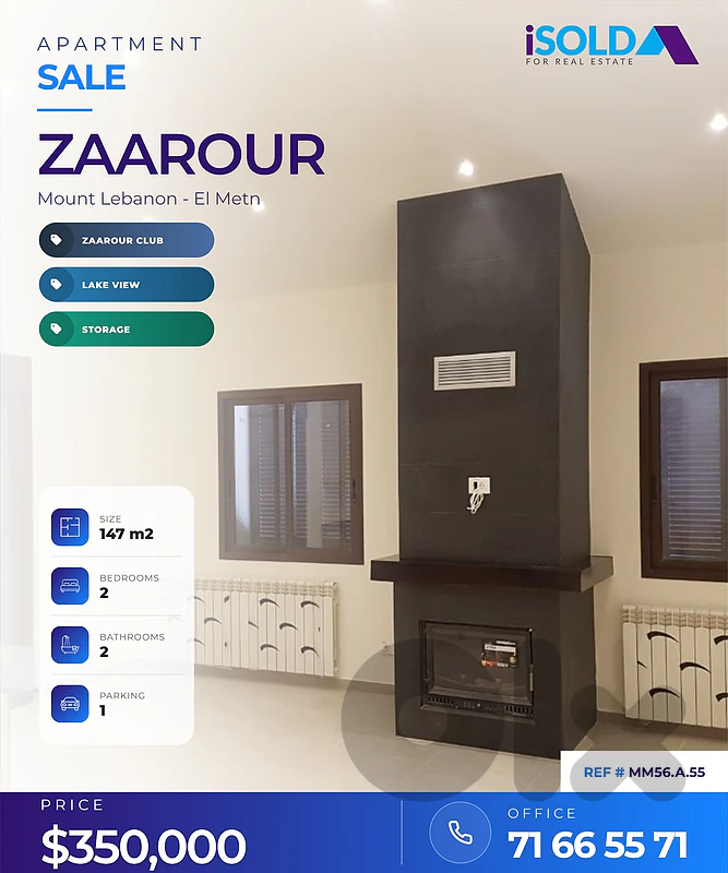Lux Duplex 147m2 Chalet+terrace+Lake view 4sale in Zaarour Club