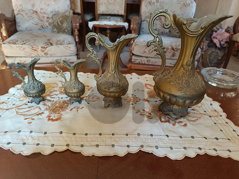 vintage Italian brass pitchers