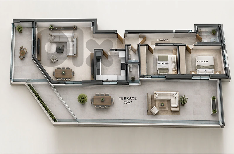 Mar Roukoz Sea View Residence - 181 sqm with Private Terrace
