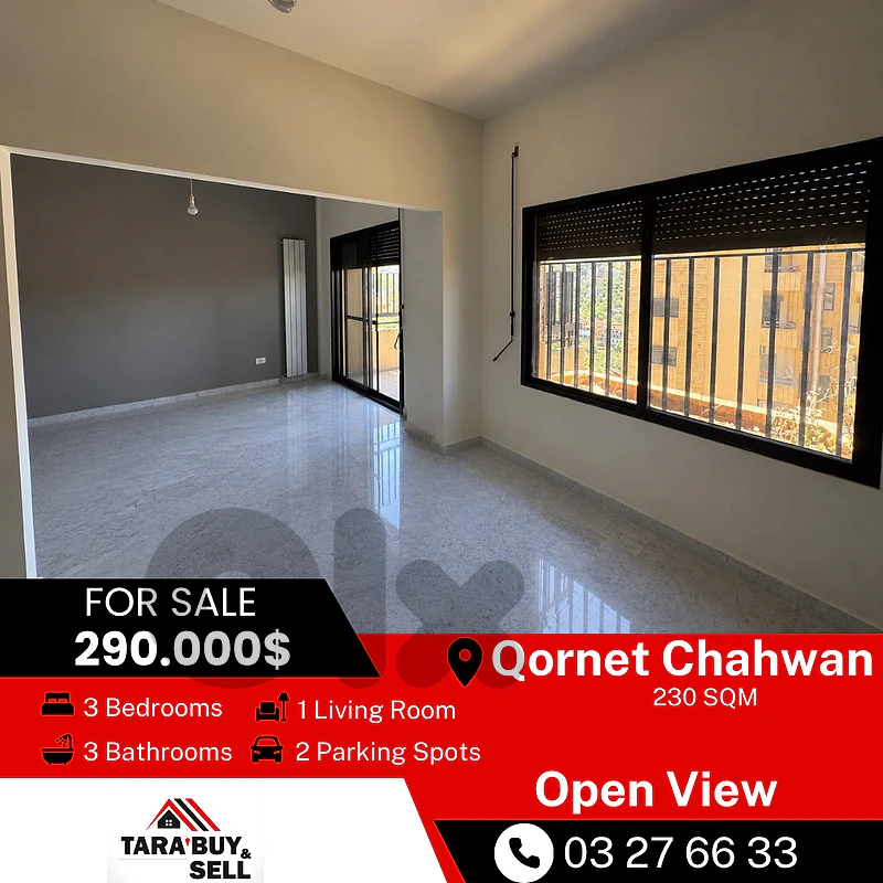 Apartment 230m for sale in Qornet Chahwanشقة 230م للبيع في قرنة شهوان