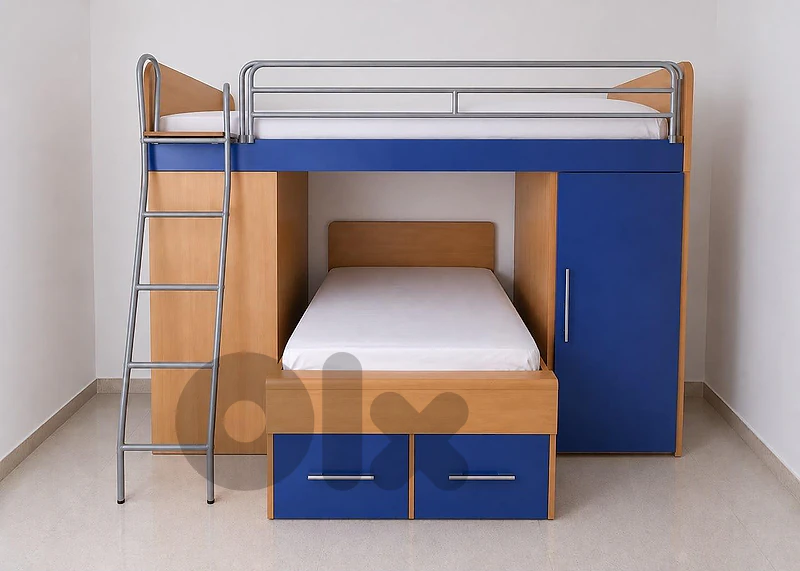 Overall 2-Bed Bunk Bed – تختين طابقين فوق بعض