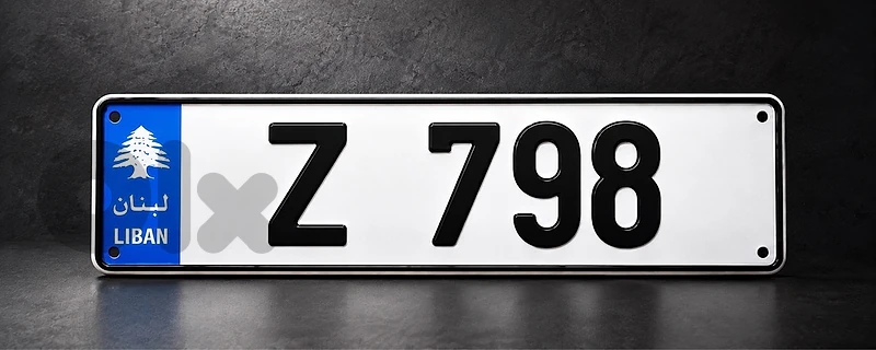 Z 798 3 digits car number plate