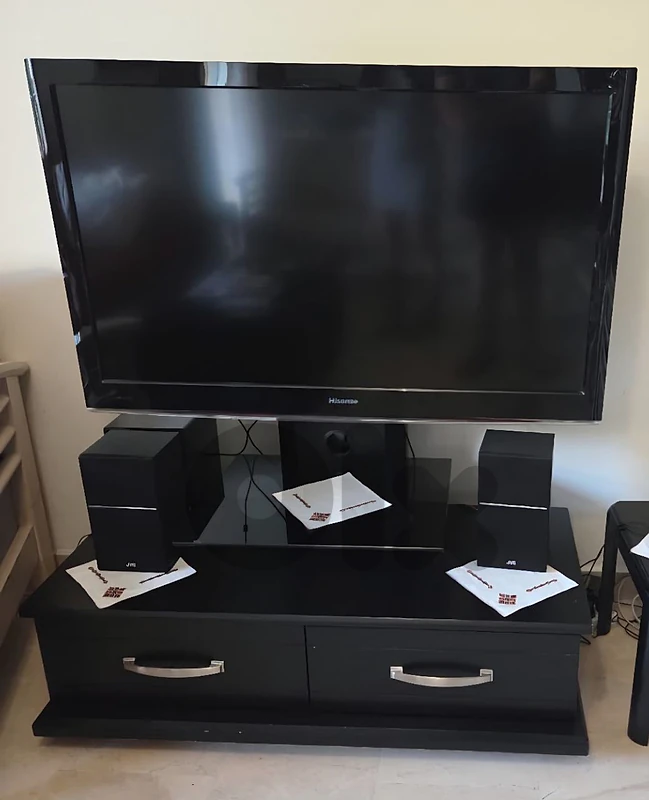 TV unit + TV + speakers