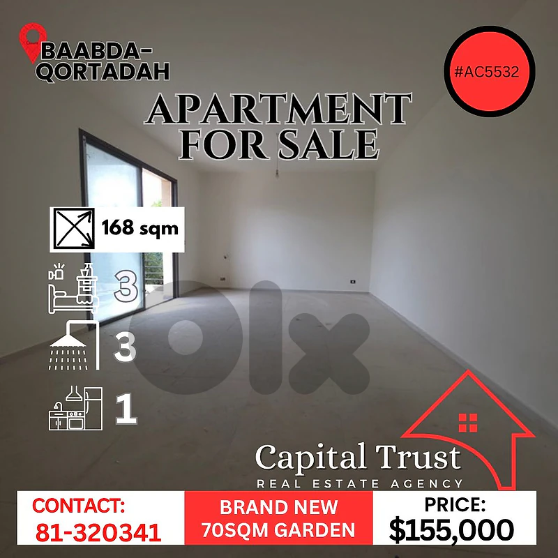Apartment For Sale In Qortada شقة للبيع في قرطاضة بعبدا