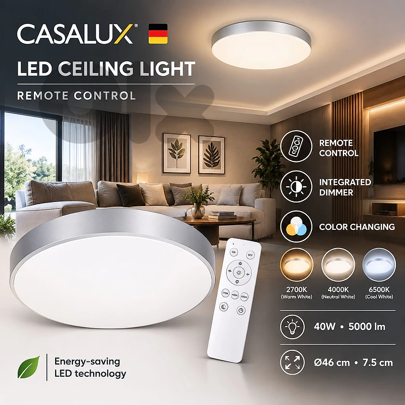 casalux led ceiling light with remote