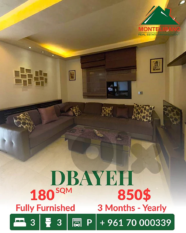 180 sqm Apartment For Rent in Dbayeh ضبية with Sea View