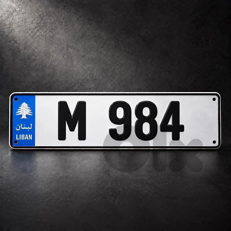 M 984 3 digits car number plate