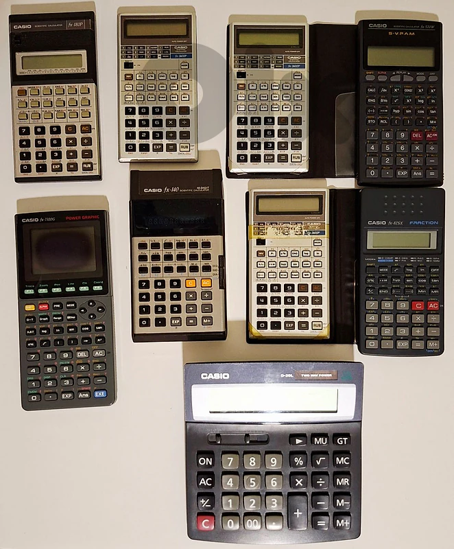 9 vintage Casio calculators for sale
