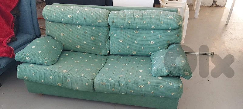 Green couches - living room