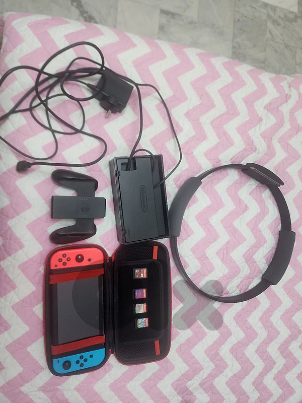 Nintendo Switch + Ring Fit Adventure + 4 Games | Excellent Condition
