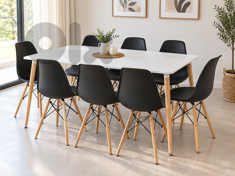 dinning table with 8 chairs/Eames