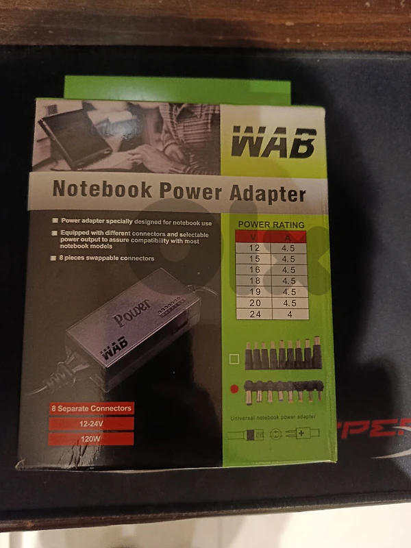 WAB Universal Notebook Power Adapter 120W – 12V–24V