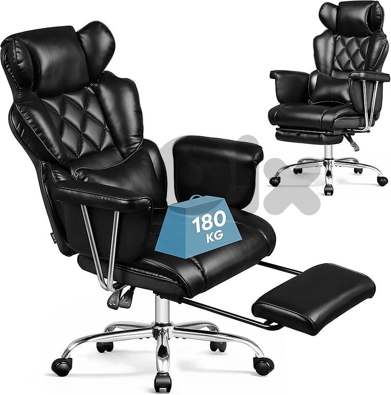 DEVAISE Office Chair, Office Chair with Footrest