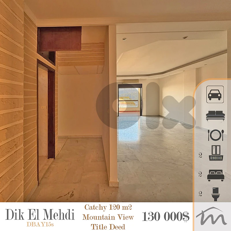 Dik El Mehdi | Decorated 120m² Apart | 2 Balconies | Prime Investment