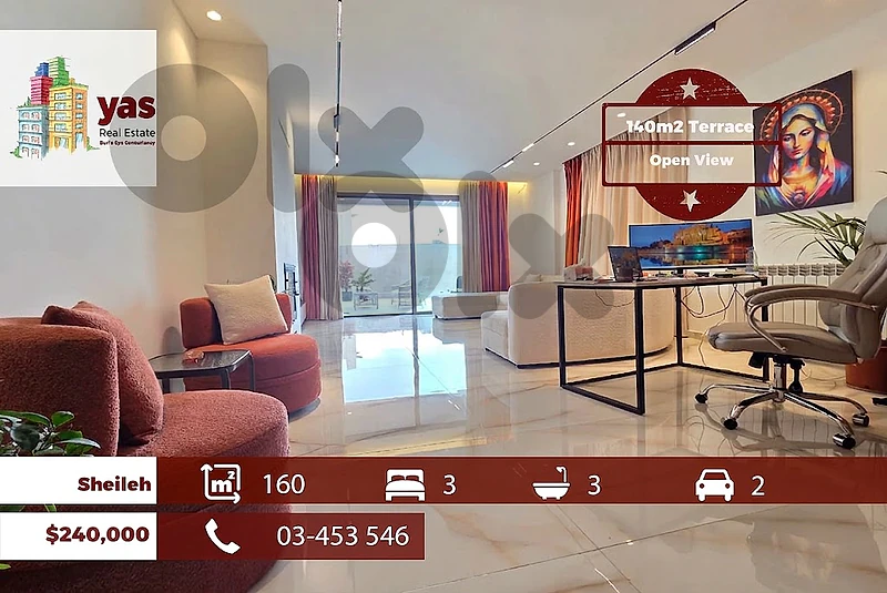 Sheileh 160m2 | 140m2 Terrace | Open View | Quiet Street | TO
