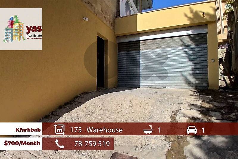 Kfarhbab 175m2 | 45m2 Terrace |Warehouse | Rent | Prime Location | YV