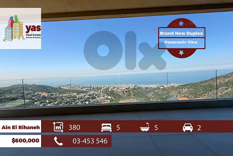 Ain El Rihaneh 380m2 | Duplex | Panoramic View | Prime Location | EL
