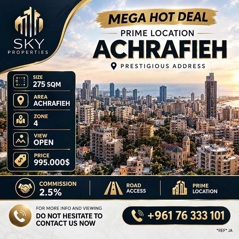 Mega Hot Deal | Prime Location Achrafieh  | 995.000$ | 275m
