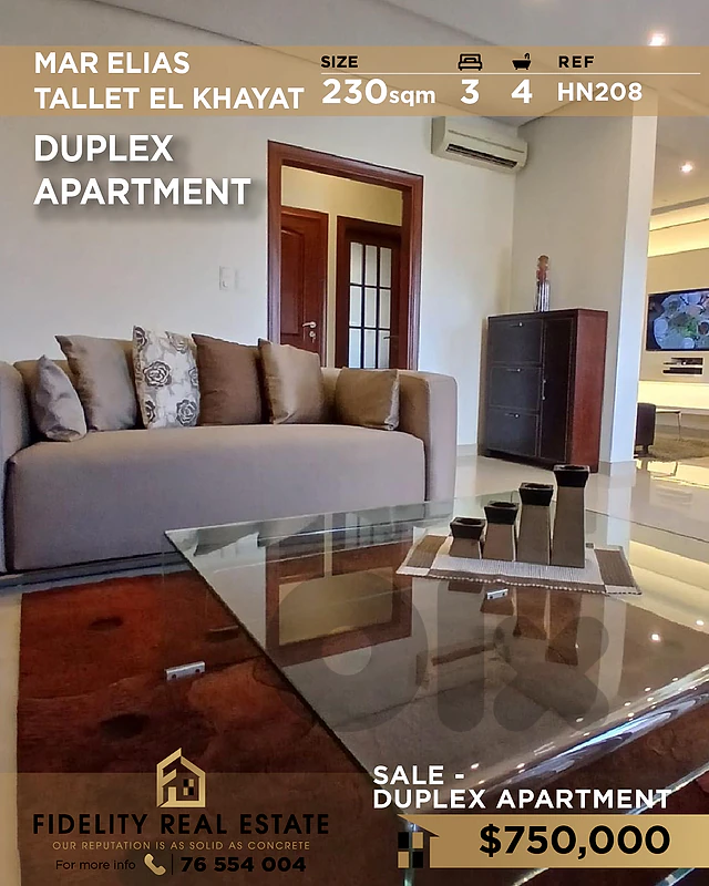 Apartment Duplex for sale in Mar Elias HN208  دوبلكس للبيع