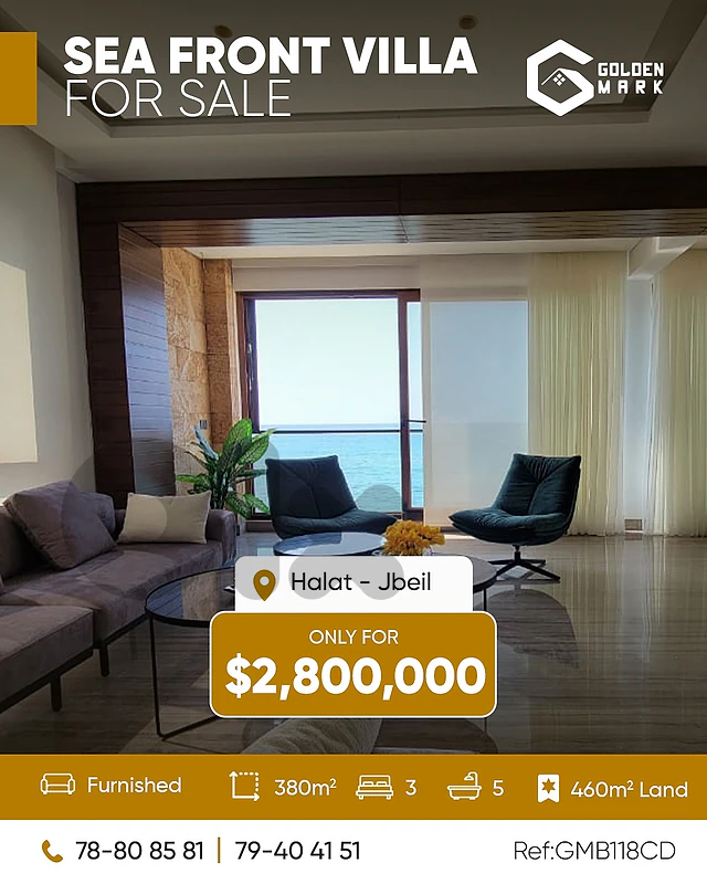 GMB118CD - Sea Front Villa for sale in Halat - فيلا مطلة على البحر GMB118CD - Sea Front Villa for sale in Halat - فيلا مطلة على البحر