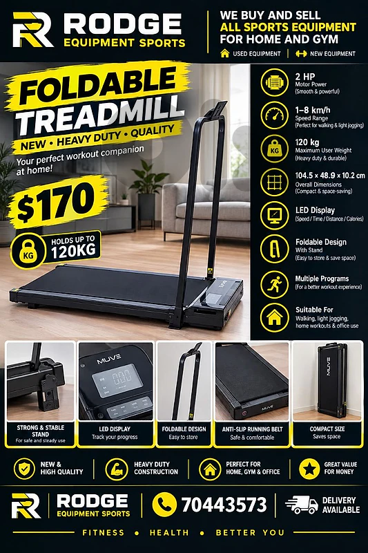Foldable treadmill new with stand hold up to 120kg heavy duty