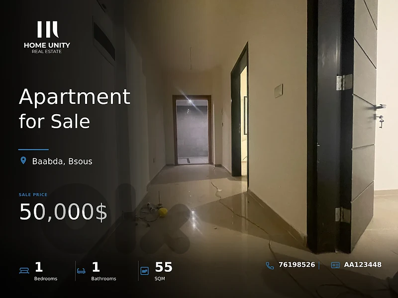 1-bedrooms Apartment for Sale , located in Bsous , Baabda