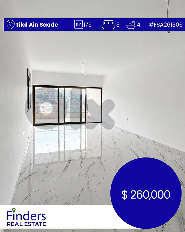 Apartment for sale in Tilal Ain Saade!شقة للبيع في تلال عين سعادة!