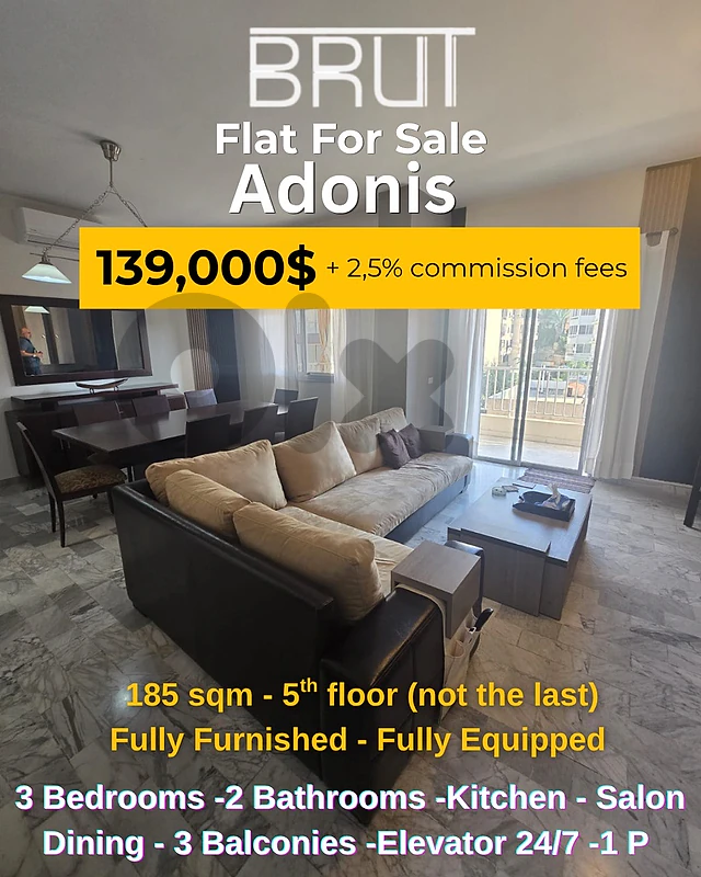 185 sqm Fully furnished and equipped apartment for sale