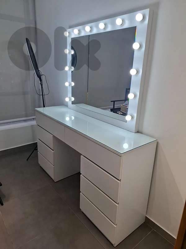 Vanity table for makeup studio
