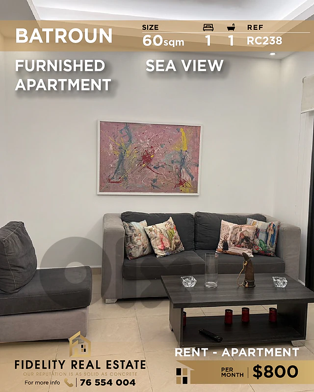 Apartment for rent in Batroun RC238 شقة للإيجار في البترون