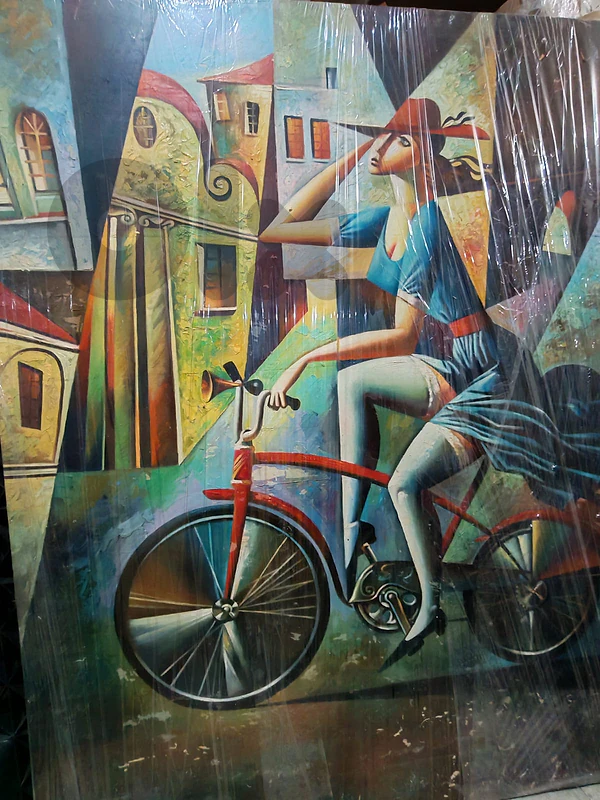 The Elegant Cyclist — Painting
