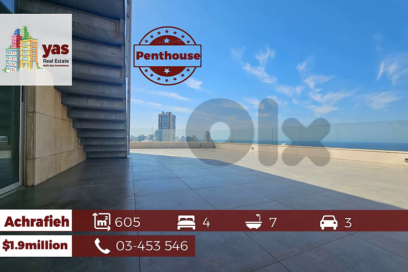 Achrafieh 605m2 | Luxury Penthouse With Private Pool | Impressive View