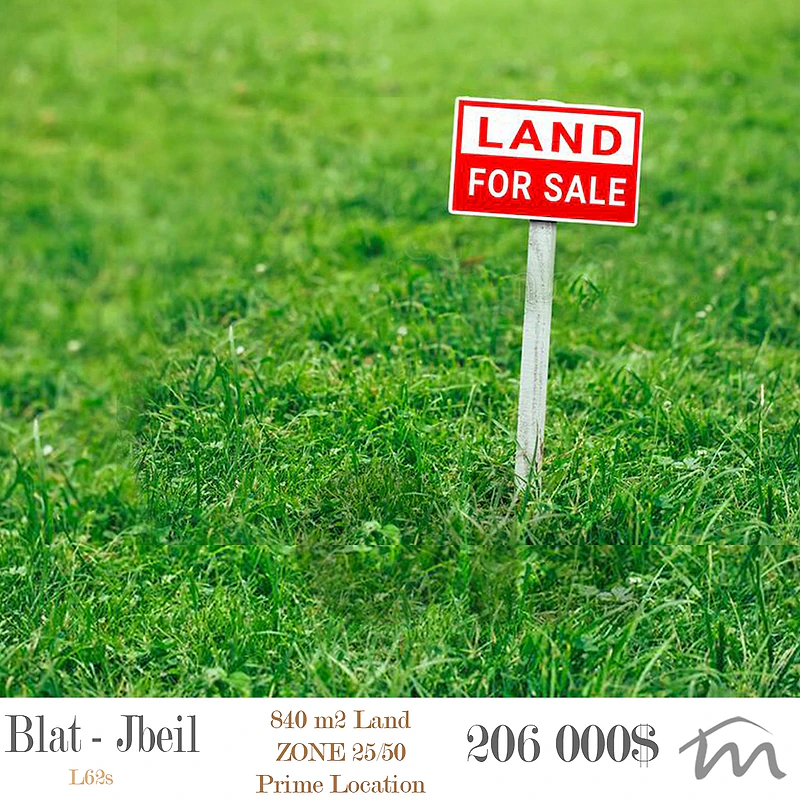 Blat - Jbeil | 840m² Land | 25/50 | Prime Location | Sea-Mountain View