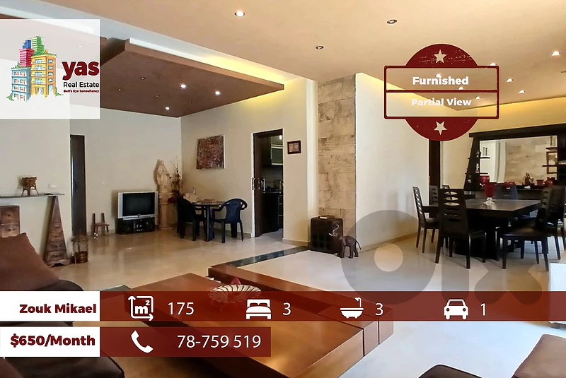 Zouk Mikael 175m2 | Furnished | Rent | Prime Location | Catch | IV/EH