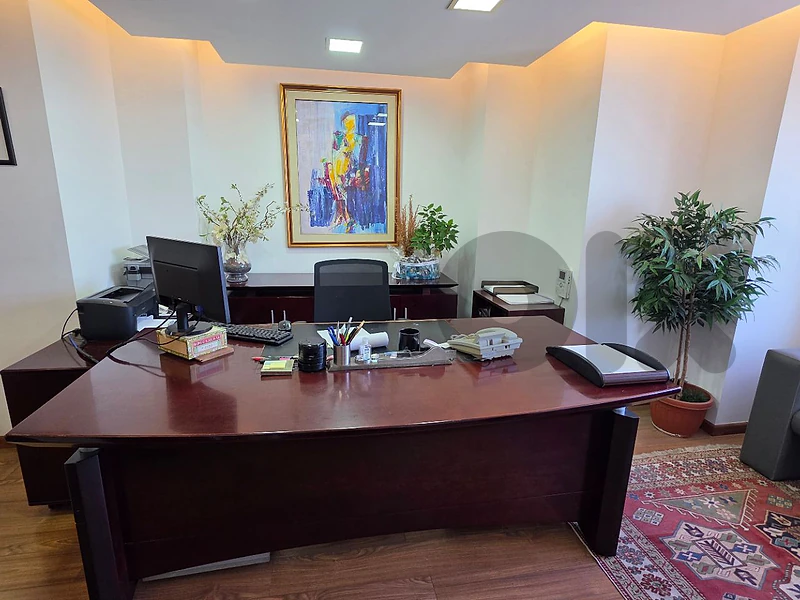 Title: Big Executive Office Desk + 3 Filing Cabinets - Complete Set