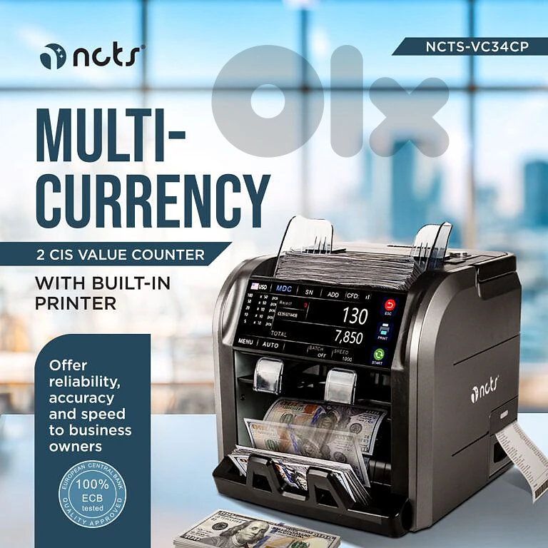 NCTS-VC34CP MULTI-CURRENCY

2CIS value counter with built-in printer