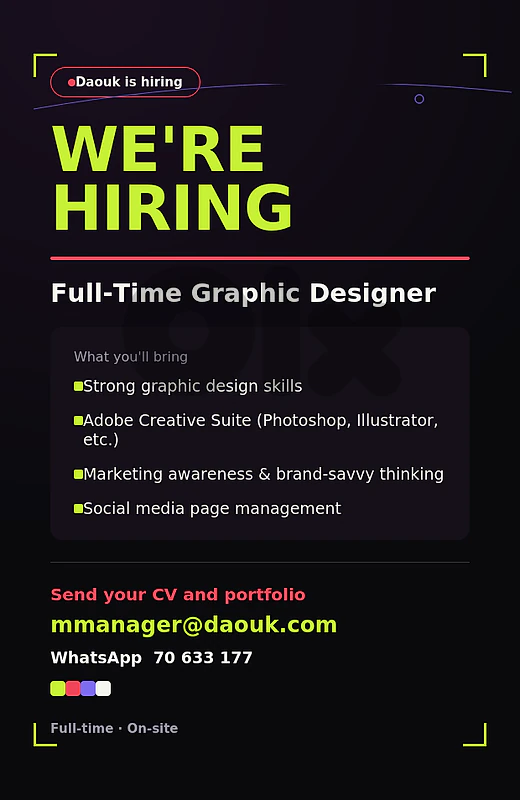 LOOKING FOR A GRAPHIC DESIGNER