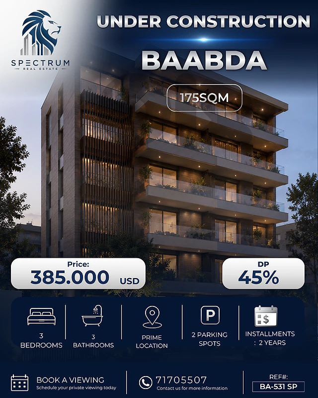 UNDER CONSTRUCTION | BAABDA | 18 MONTHS PAYMENT FACILITIES,(BA-531) SP UNDER CONSTRUCTION | BAABDA | 18 MONTHS PAYMENT FACILITIES,(BA-531) SP